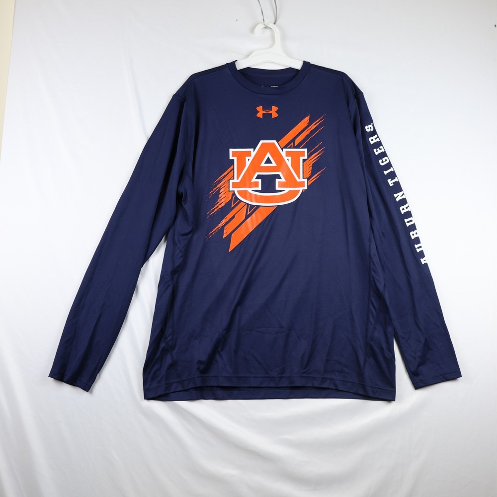 Auburn Tigers Shirt‎ Mens Large Navy Blue NCAA Football Long Sleeve Under Armour